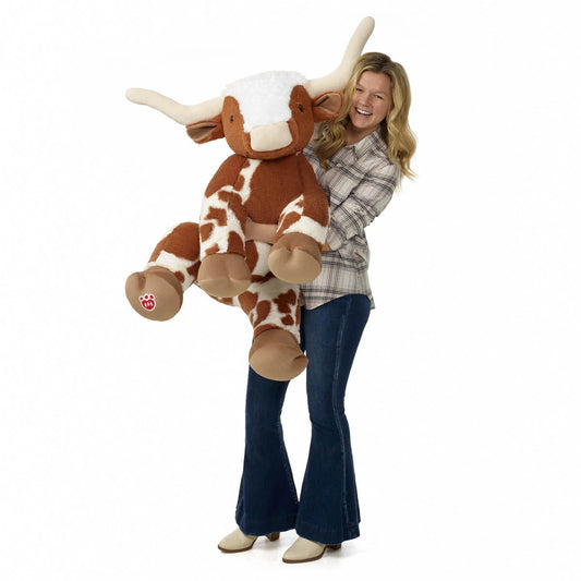Giant Longhorn Cow Plush & Red Gifting Bow | Build-A-Bear® - US 4345