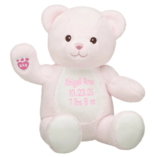 Embroidered Baby Pink Teddy Bear | Build-A-Bear® - US 5006