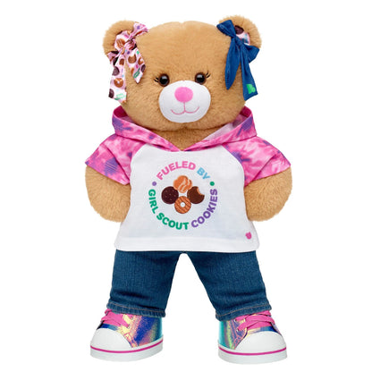 Girl Scout Cookie Teddy Bear Hoodie Gift Set w/ Bows | BAB - US 7545