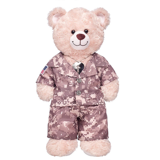 Khaki Digital Camo Uniform with USA Flag for Stuffed Animals | Build-A-Bear® - US 8038