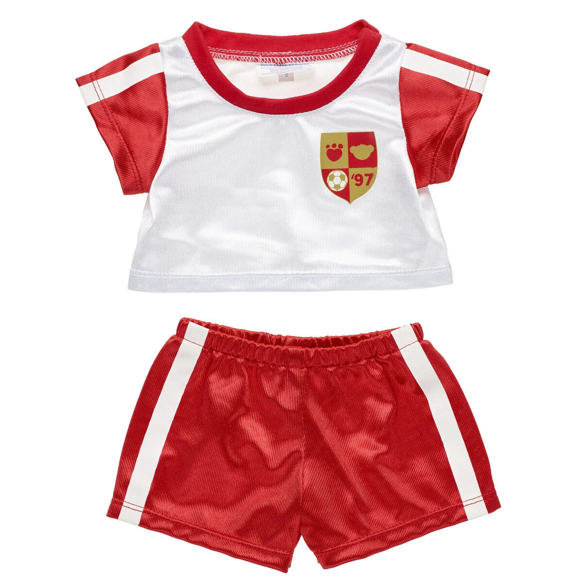 Let's Goal Bear Red Soccer Uniform Gift Set | Build-A-Bear - US 1351