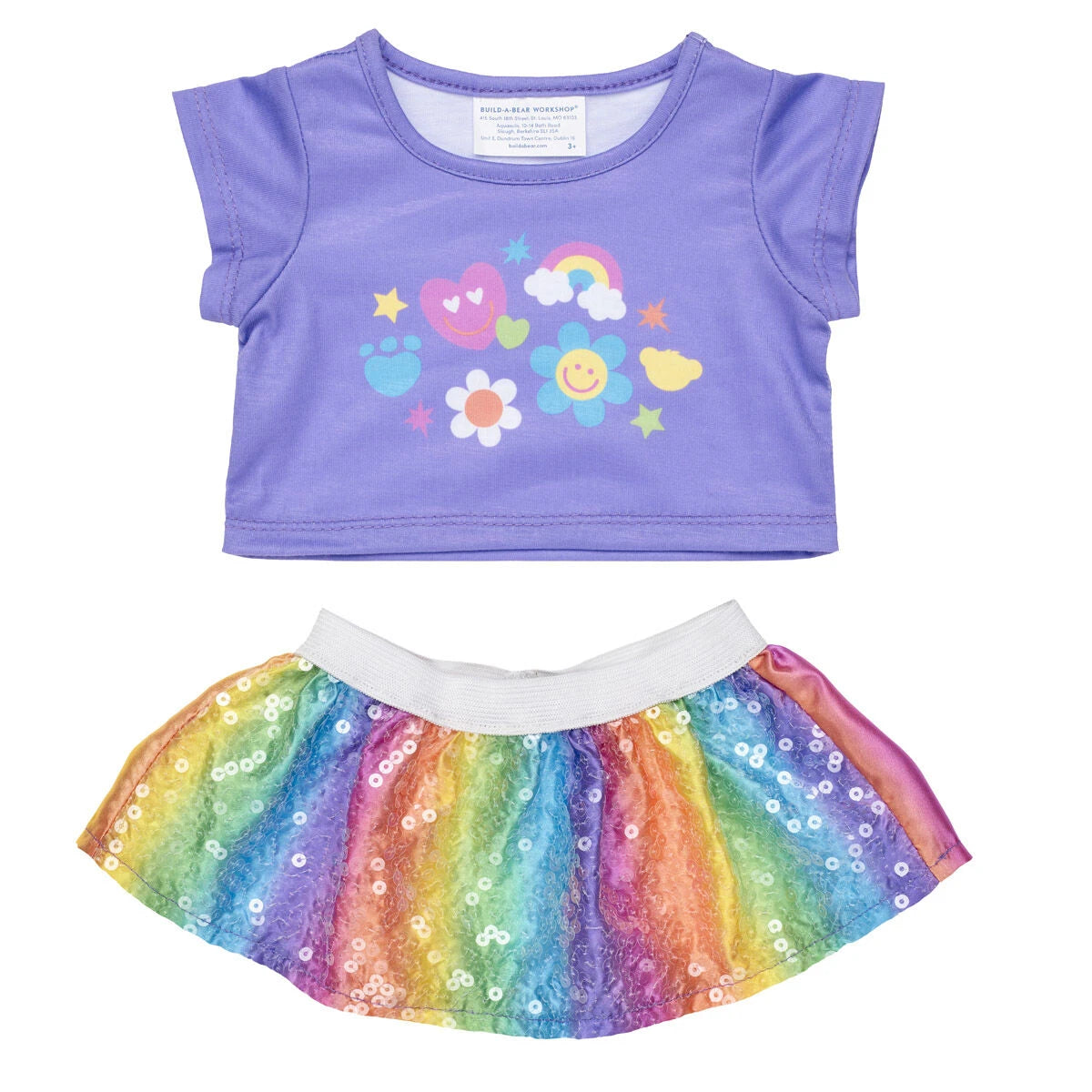 Rainbow Stripes Teddy Bear Skirt Gift Set | Build-A-Bear - US 3628